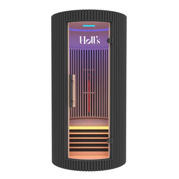 Sauna Moon Infrar&oslash;d Rund 1 plads Sort Holls